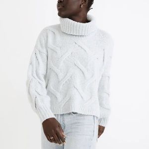 Madewell Somervell Modern Chunky Cable Turtleneck Sweater Sz. XS